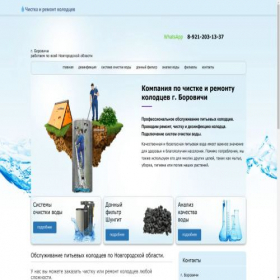 Скриншот главной страницы сайта chistka-kolodtsev53.ru