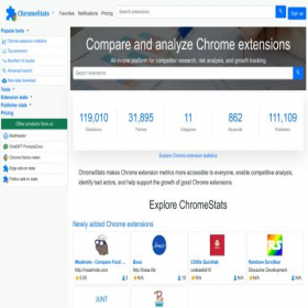 Скриншот главной страницы сайта chrome-stats.com