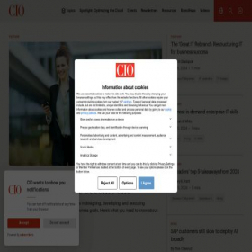 Скриншот главной страницы сайта cio.com