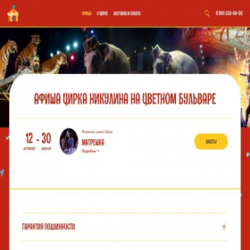 Скриншот главной страницы сайта cirknikulin-ticket.site