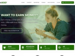 Скриншот главной страницы сайта clickformoney.biz