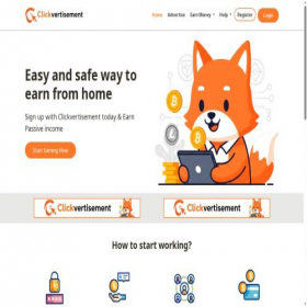 Скриншот главной страницы сайта clickvertisement.com