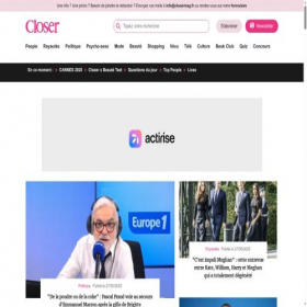 Скриншот главной страницы сайта closermag.fr