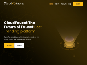 Скриншот главной страницы сайта cloudfaucet.io