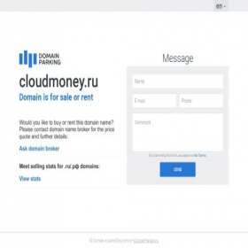 Скриншот главной страницы сайта cloudmoney.ru
