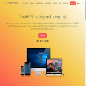 Скриншот главной страницы сайта cloudvpn.pro