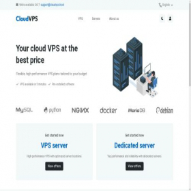 Скриншот главной страницы сайта cloudvps.host
