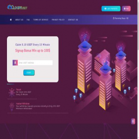 Скриншот главной страницы сайта cloudyusdt.com