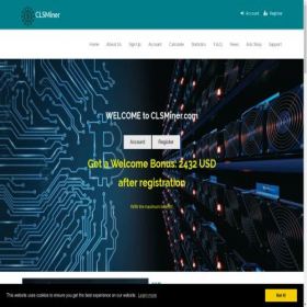Скриншот главной страницы сайта clsminer.com