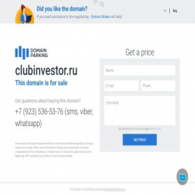 Скриншот главной страницы сайта clubinvestor.ru