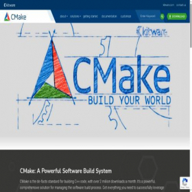 Скриншот главной страницы сайта cmake.org