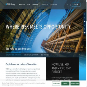 Скриншот главной страницы сайта cmegroup.com