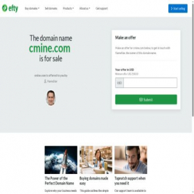 Скриншот главной страницы сайта cmine.com