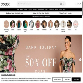 Скриншот главной страницы сайта coastfashion.com