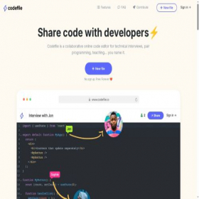 Скриншот главной страницы сайта codefile.io