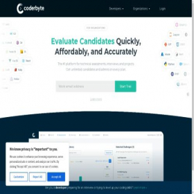 Скриншот главной страницы сайта coderbyte.com