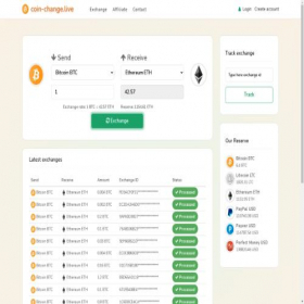 Скриншот главной страницы сайта coin-change.live