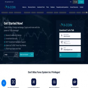 Скриншот главной страницы сайта coin-x.pm
