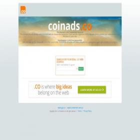 Скриншот главной страницы сайта coinads.co