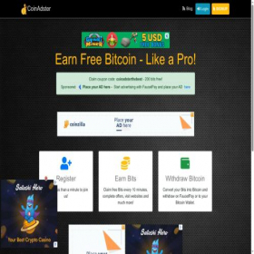 Скриншот главной страницы сайта coinadster.com
