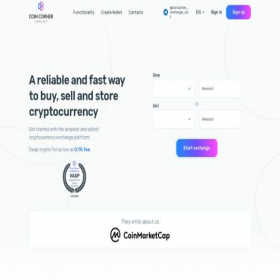 Скриншот главной страницы сайта coincorner.exchange