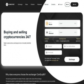 Скриншот главной страницы сайта coinexybit.com