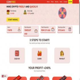 Скриншот главной страницы сайта coinfree.pro