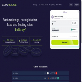 Скриншот главной страницы сайта coinhouse.pro