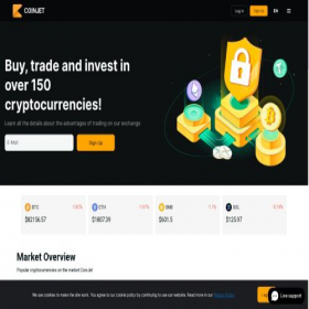 Скриншот главной страницы сайта coinjet.io