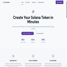 Скриншот главной страницы сайта coinlauncher.app