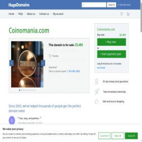 Скриншот главной страницы сайта coinomania.com