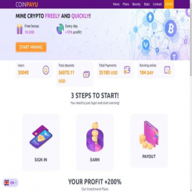 Скриншот главной страницы сайта coinpayu.biz