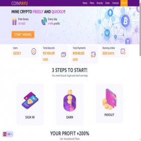Скриншот главной страницы сайта coinpayu.pro