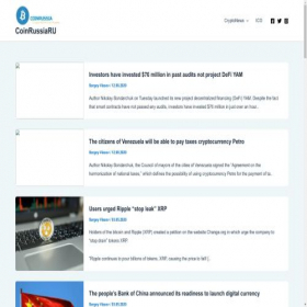Скриншот главной страницы сайта coinrussia.ru