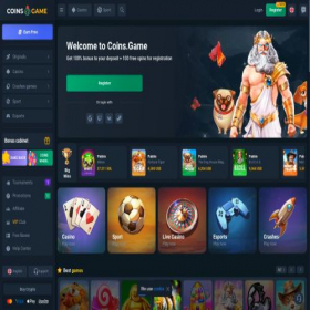 Скриншот главной страницы сайта coinsgame4.com
