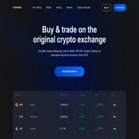 Скриншот главной страницы сайта coinsitter.com