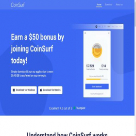 Скриншот главной страницы сайта coinsurf-network.site
