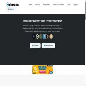 Скриншот главной страницы сайта coinszon.com