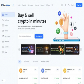 Скриншот главной страницы сайта coinvalley.io