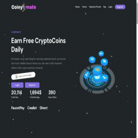 Скриншот главной страницы сайта coinymate.com