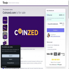 Скриншот главной страницы сайта coinzed.com