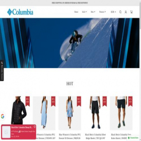 Скриншот главной страницы сайта columbiaoutletus.com
