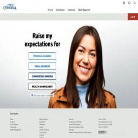 Скриншот главной страницы сайта comerica.com
