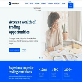 Скриншот главной страницы сайта commwtrades.com