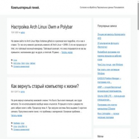 Скриншот главной страницы сайта computer-genius.ru