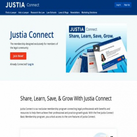 Скриншот главной страницы сайта connect.justia.com