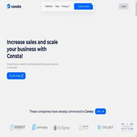 Скриншот главной страницы сайта consta.app