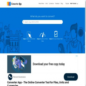 Скриншот главной страницы сайта converter.app