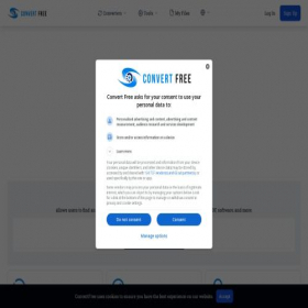 Скриншот главной страницы сайта convertfree.com