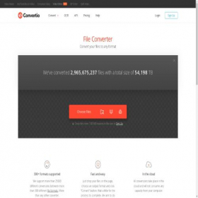 Скриншот главной страницы сайта convertio.co